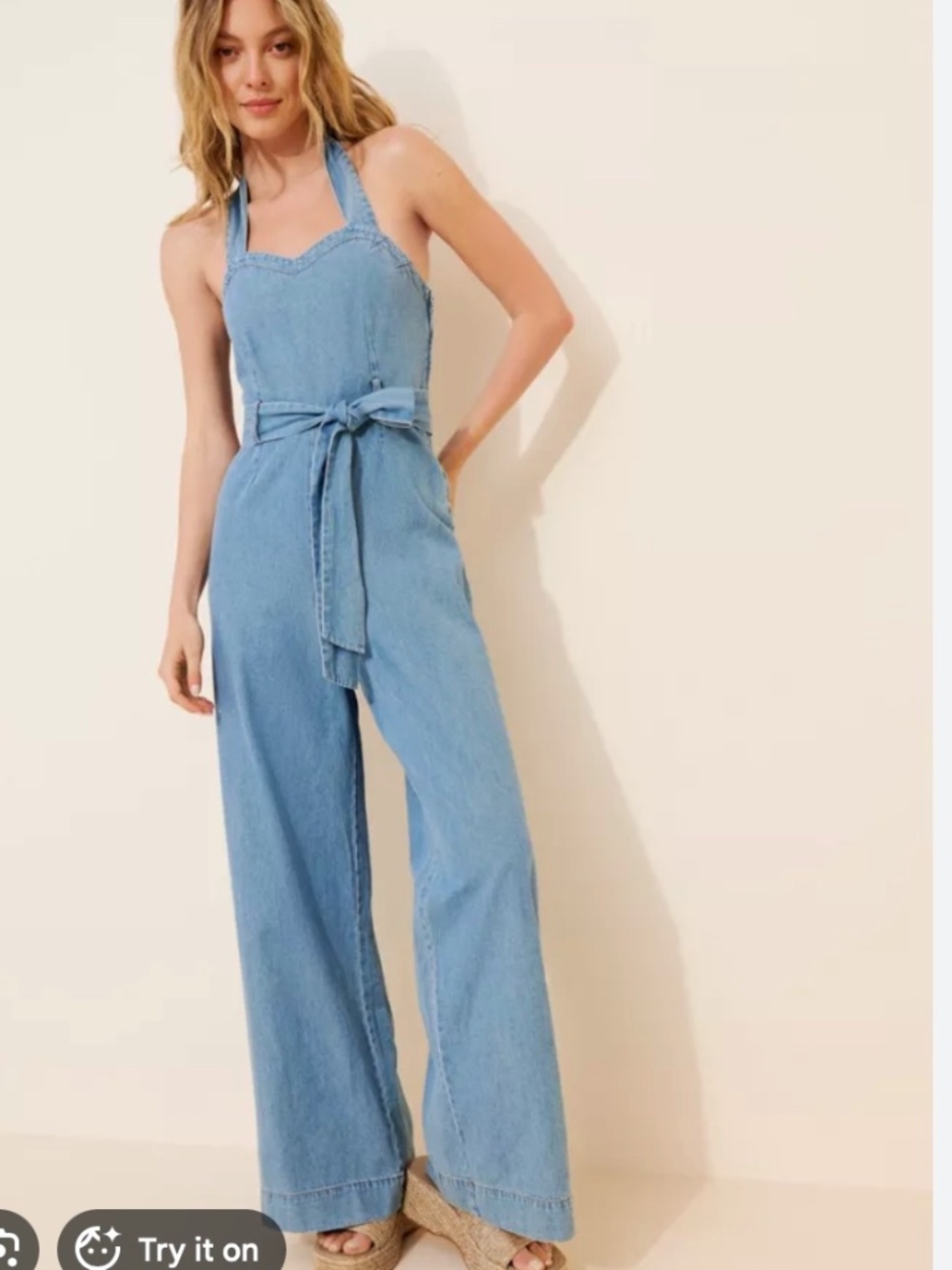 Steve Madden NWT Artie Chambray Jumpsuit XS Urban Outfitters sleeveless